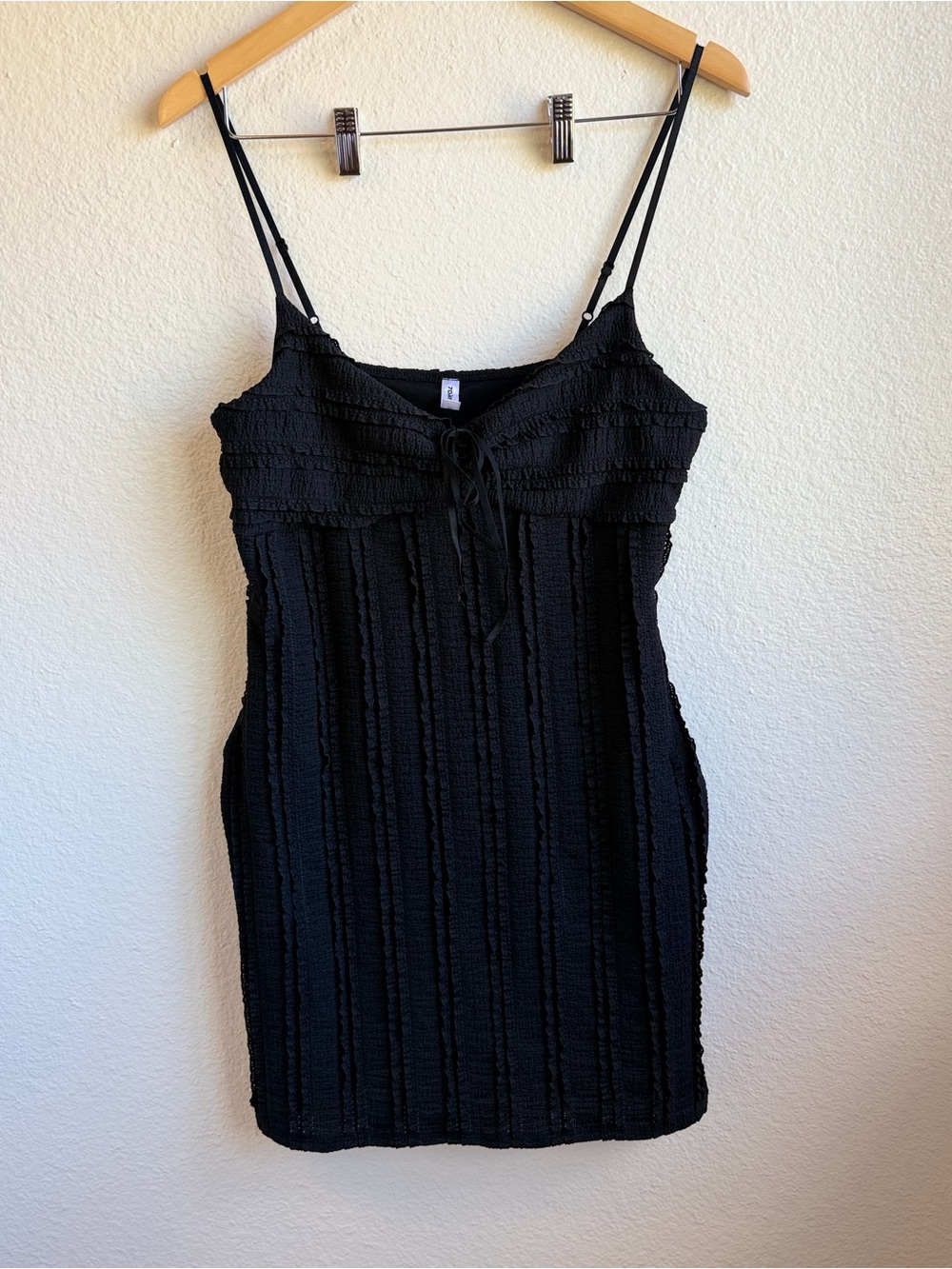 7Day WKND Black Puckered Cami Mini Dress